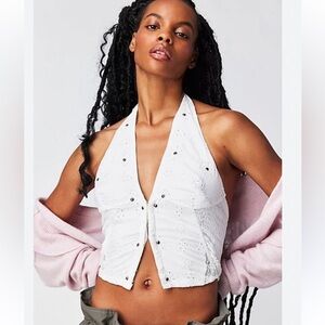 Free People Sunsetter Corset Cami Top Halter